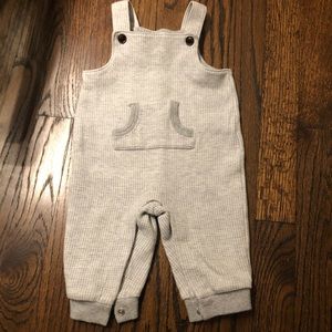 Janie & Jack Checkered Overall, Gray/White, 3-6M